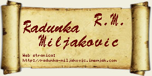 Radunka Miljaković vizit kartica